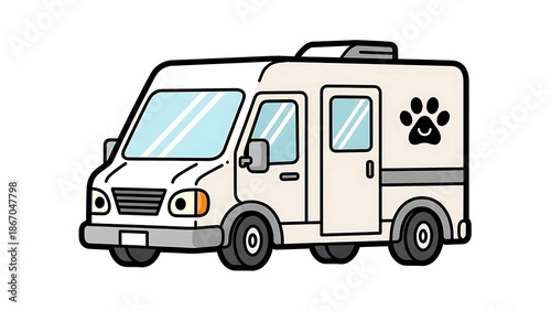 Wallpaper Mural Veterinary Clinic Van with Paw Print Design. Torontodigital.ca