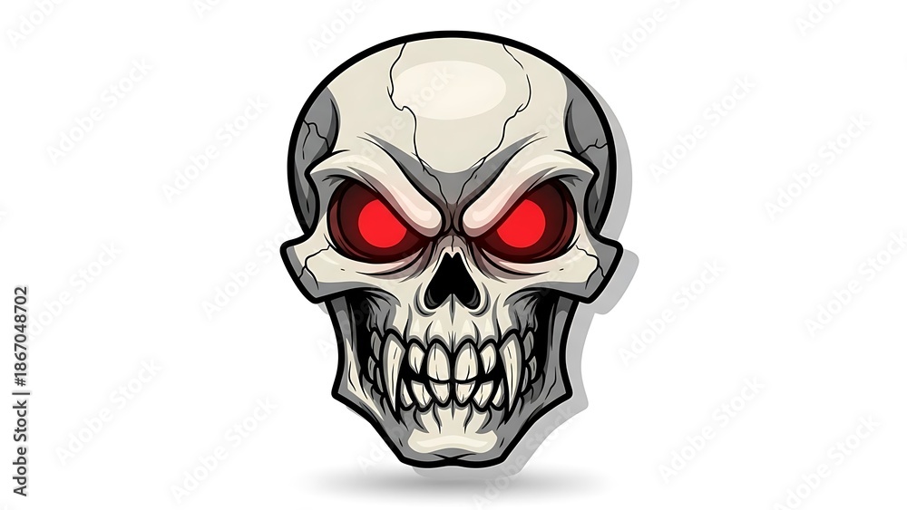 Fototapeta premium Evil red-eyed skull x Page fatal.