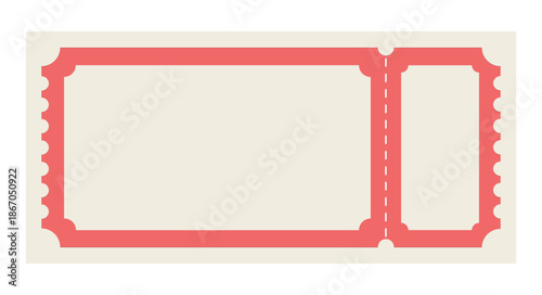 Vibrant pink ticket stubs on cream background