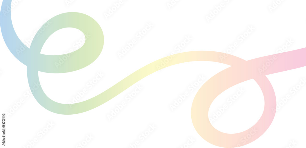 Obraz premium Abstract large pastel swirl squiggle doodle wave decorative isolated background element, vector banner