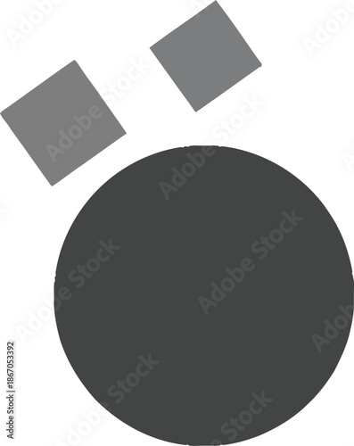 Wallpaper Mural Abstract geometric composition with dark circle, squares, and a triangle moving on a gradient background Torontodigital.ca