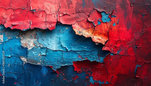 Peeling Paint Texture in Vibrant Abstract Colors