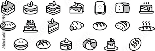 Sweet Treats Vector Icons Cupcakes, Pastries, and Confectionery for Web and Mobile