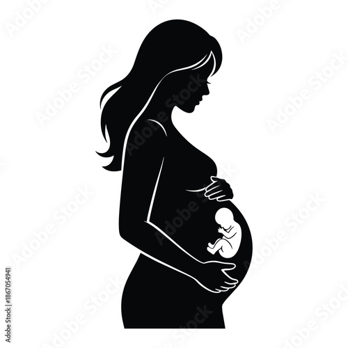 silhouette of pregnant woman