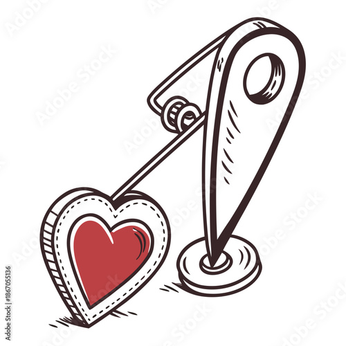 Heart-shaped keychain on a stand