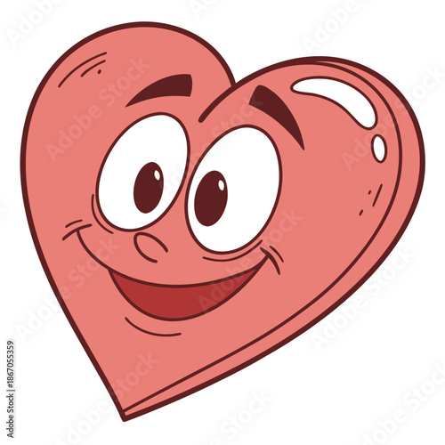 Cartoon heart with face