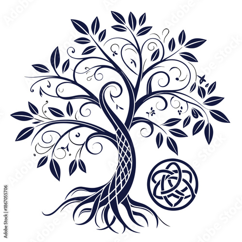 Intricate celtic tree design