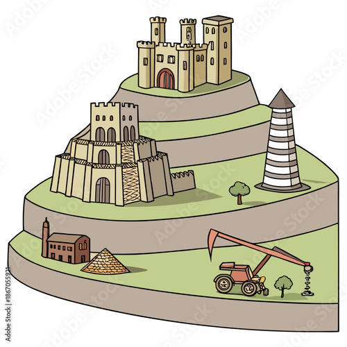 Illustrated castle construction