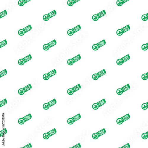 MSG free sign seamless pattern isolated on white background