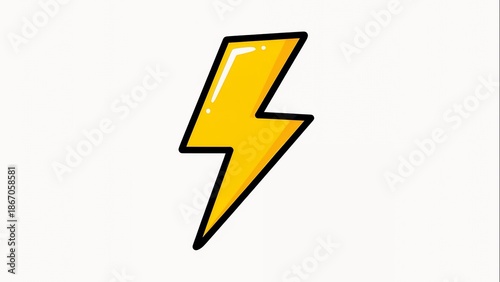 A yellow lightning bolt is illustrated on a white background. Free Download A yellow lightning bolt is illustrated on a white background. - GFXLoad