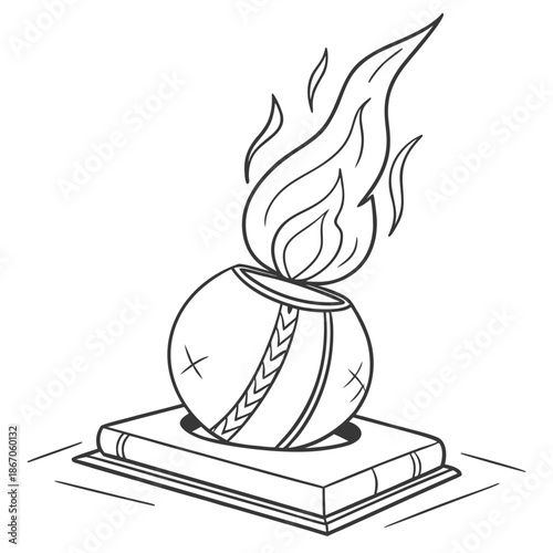 Burning book illustration