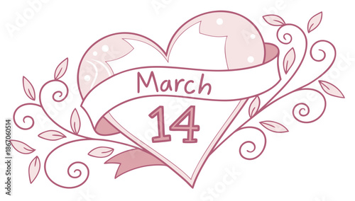 March 14 heart illustration