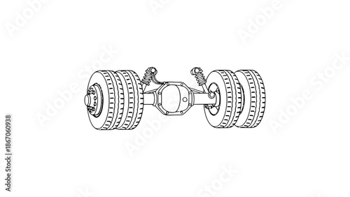 Detailed vehicle suspension system with colorful components