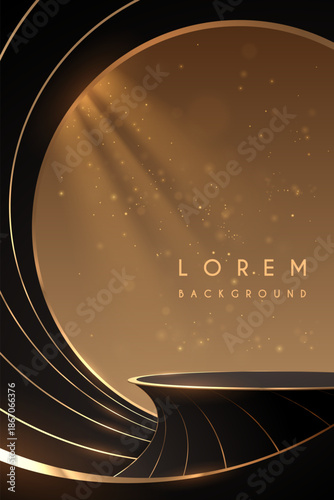 Black and gold circle stage with light effect © d1sk