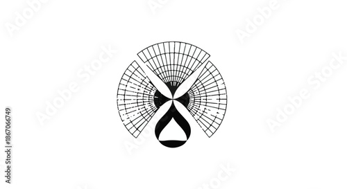 fan isolated on black background