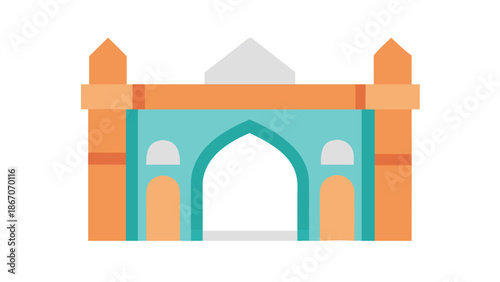 Illustrated mosque entrance