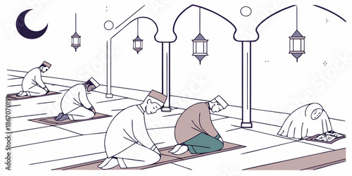 Illustration of people praying