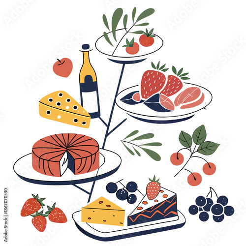 Illustrated gourmet platter