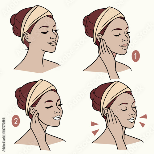 Skincare routine illustration