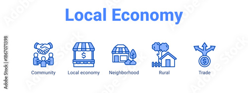 Local Economy web banner icon vector illustration concept for  with icon of Community, Local economy.