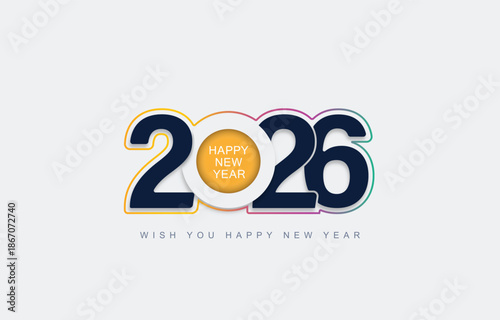 Golden text wishing Happy New Year 2026