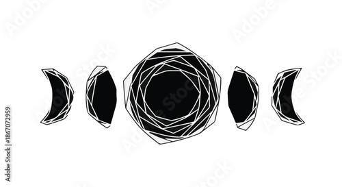 vector illustration of a black and white abstract symbol