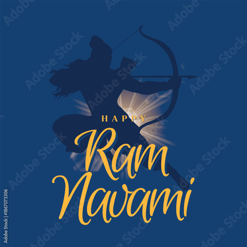 Blue Yellow Elegant Happy Ram Navami Instagram Post