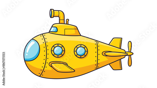 Yellow Submarine Clipart Illustration