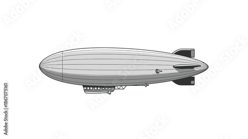 Vintage Zeppelin Airship Illustration
