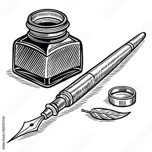 Vintage Tattoo Tools Emblem Engraved Style Vector Illustration