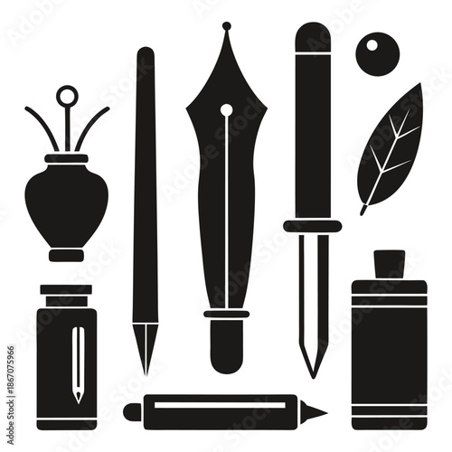 Vintage Tattoo Tools Emblem Engraved Style Vector Illustration