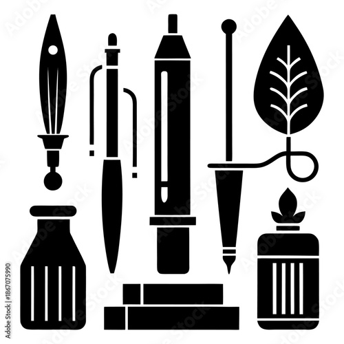 Vintage Tattoo Tools Emblem Engraved Style Vector Illustration