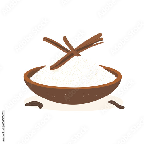 modern element in vector and EPS format, clean vector isolated on a white background, An Icon clipart set, An Imaginary 2D flat icon vanilla powder set