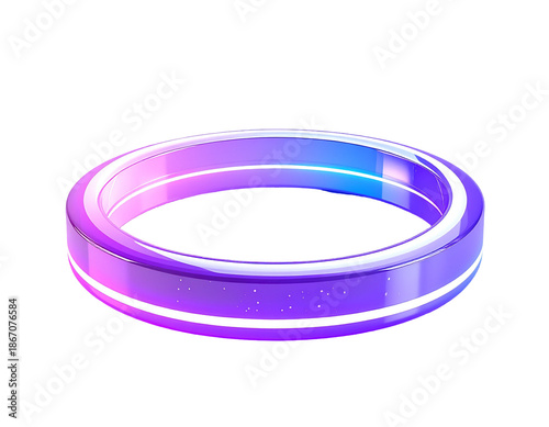Glowing purple circular object with a two-tone inner illumination
