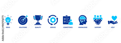 Banner advice concept. Keywords and pictogram 