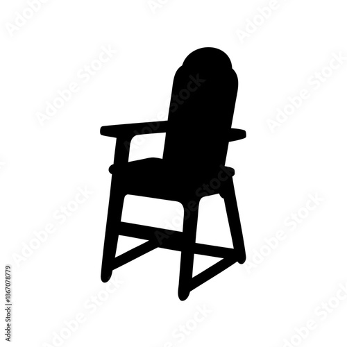 Silhouette illustration of a classic Adirondack chair for outdoor relaxation