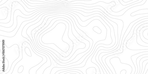 Topographic map, grid, texture, relief contour of terrain. Vector pattern background with mountains and flat land wavy line contours. Abstract monochrome topographic map, topography, cartography theme