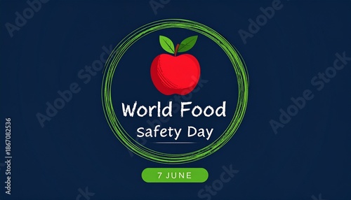 World Food Safety Day logo with fresh red apple on green circle