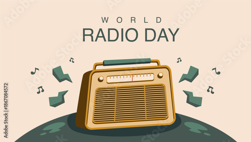 vector world radio day background template