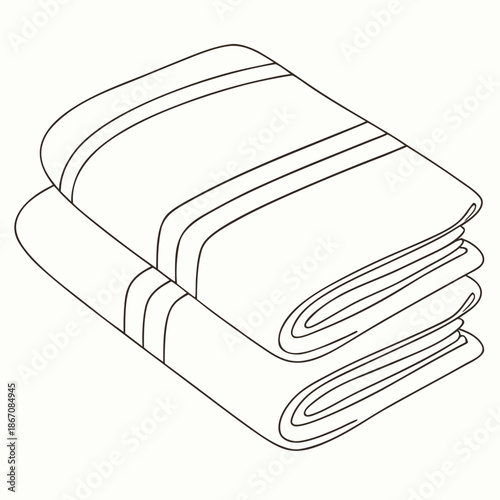 Clean White Folded Spa Towel Illustration