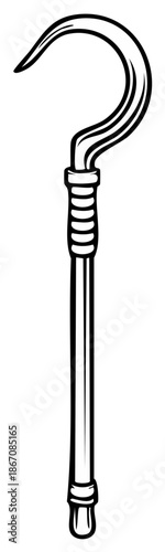Vector drawing of an ancient Egyptian crook and flail symbol