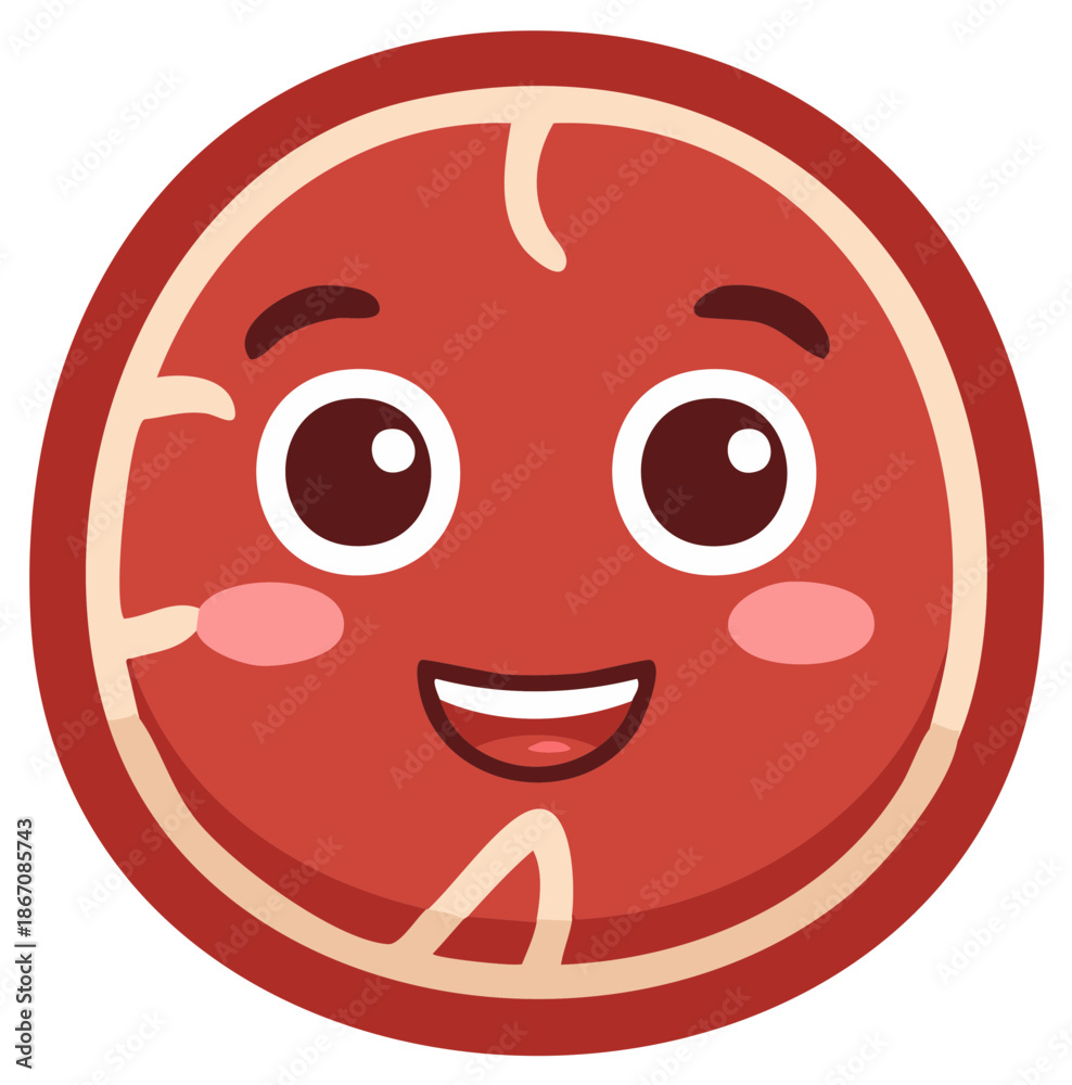 Fototapeta premium Smiling Cartoon Steak Illustration