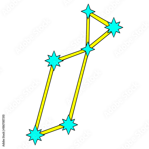 lyra constellation illustration hand drawn isolated vector