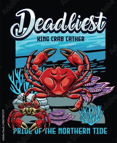 sea ​​animal illustration with detailed hand drawn style for t-shirt design