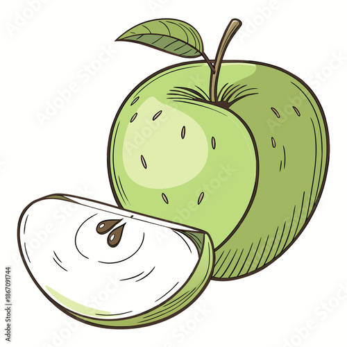 Fresh Granny Smith Green Apple Graphic