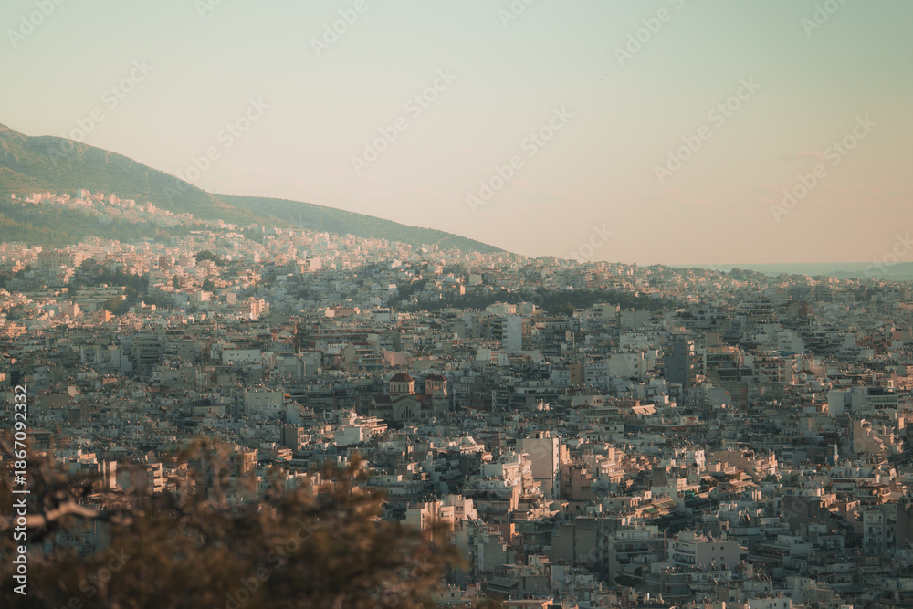 Fototapeta premium Athens, Greece, European cityscape skyline, urban architecture