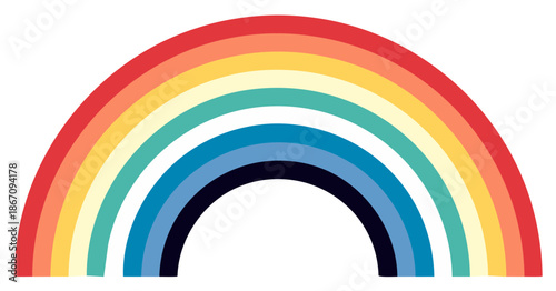 Vibrant colorful rainbow arc illustration symbol of hope and diversity