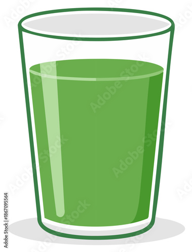 Healthy green drink in a clear glass vector illustration refreshing beverage