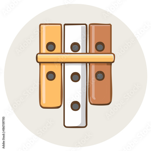 Vector Illustration of a Traditional Balafon African Xylophone Instrument