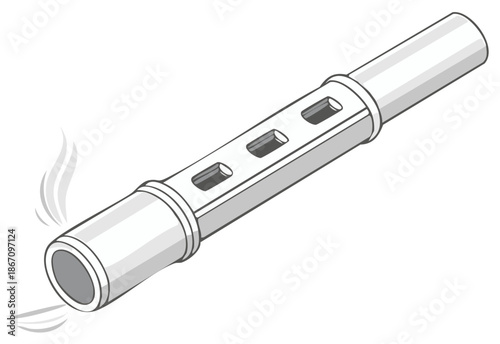 Smoking pipe with decorative holes and wisps of smoke